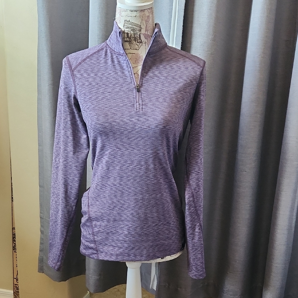 REI Women's Long Sleeve Purple Top Quarter Zip Size Small